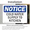 Signmission Cold Water Supply To Kitchen, 7 in W x Rectangle, Vinyl Decal OS-2PACK-NS-D-57-L-10703 - alternate 6